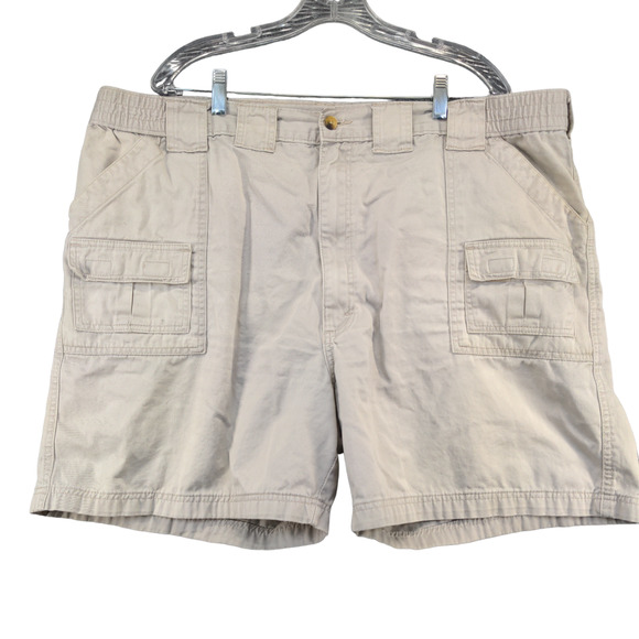 Wrangler Timber Creek Mens Cargo Shorts Tan Size 44 Pockets Cotton - Picture 1 of 14